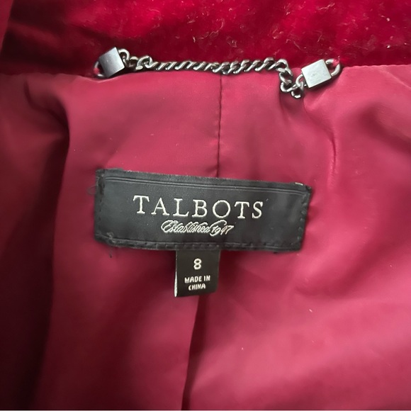 Talbots Women’s Burgundy Velvet Military Jacket - Picture 8 of 8